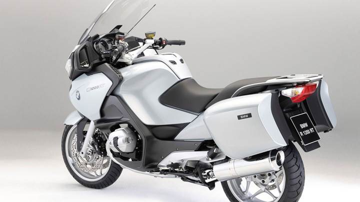 BMW R1200RT In White Side Back Pose